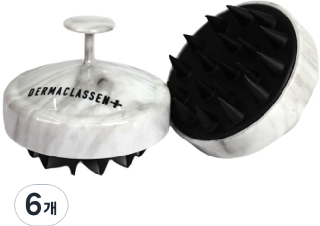 더마클라센 두피 마사지 브러쉬, 화이트 마블, 6개