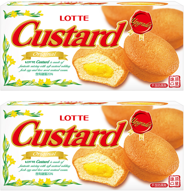 LOTTE 樂天 Custard 蛋黃派 6包, 138g, 2盒