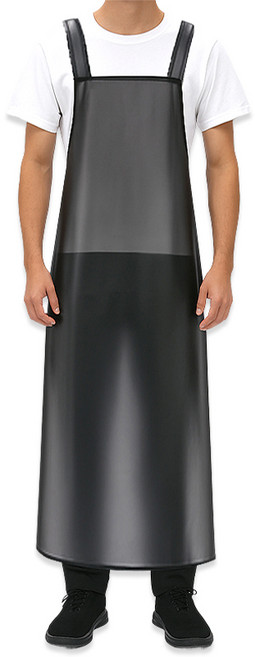 아루카 주방 방수 원피스 롱앞치마 업소용, 반투명 블랙, 1개