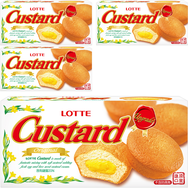 LOTTE 樂天 Custard 蛋黃派 6包, 138g, 4盒