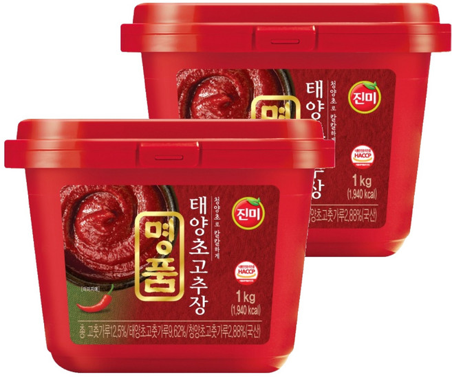 진미 명품 태양초 고추장, 1kg, 2개