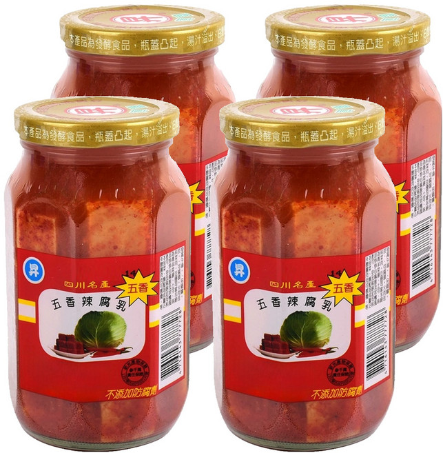 正昇 食品 五香辣乳, 460g, 4罐