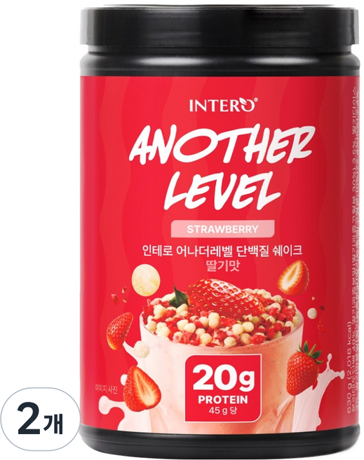 인테로 어나더레벨 단백질 쉐이크 딸기맛, 2개, 630g