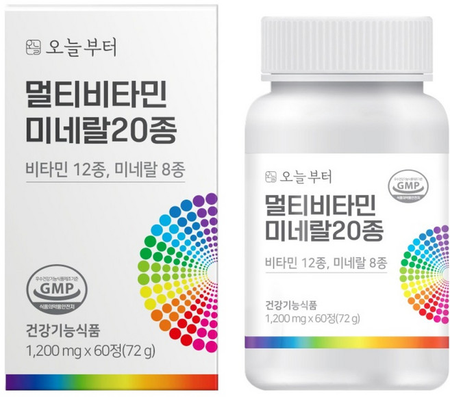 오늘부터 멀티비타민 미네랄 20종, 60정, 1개