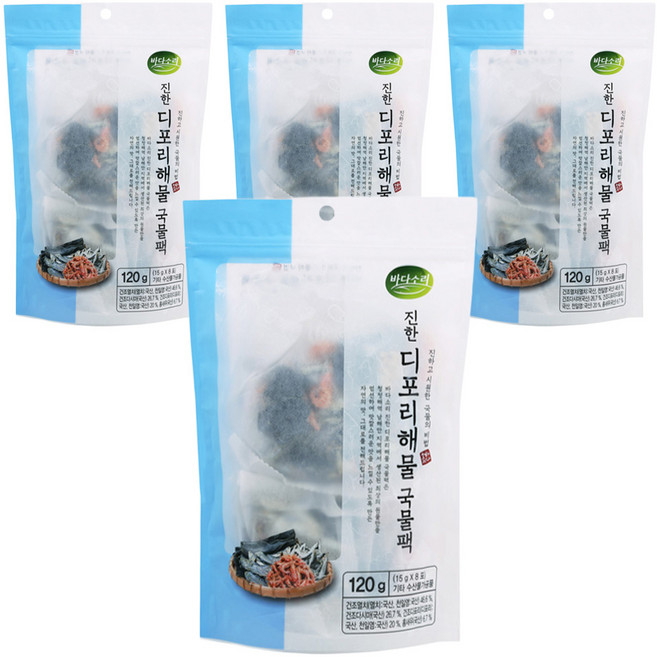 바다소리 진한 디포리해물 국물팩, 120g, 4개