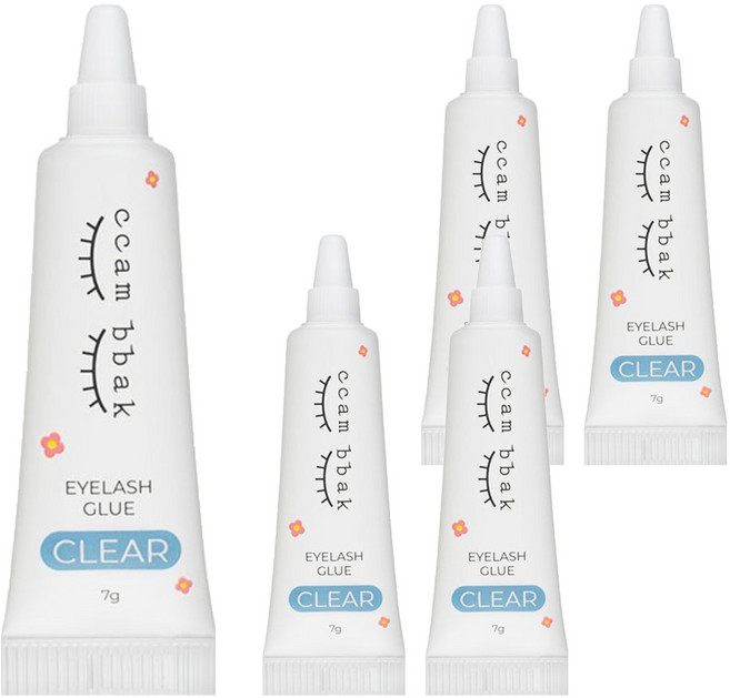 깜빡 글루 속눈썹 접착제 7g, 투명, 5개