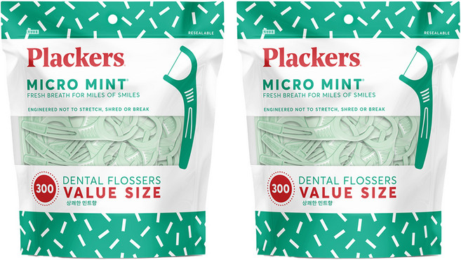 플랙커스 마이크로 민트 치실, 8cm, 300개입, 2개