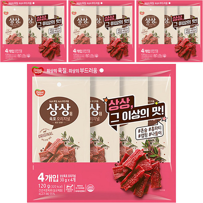 상상육포 동원 오리지널 4p, 120g, 4개