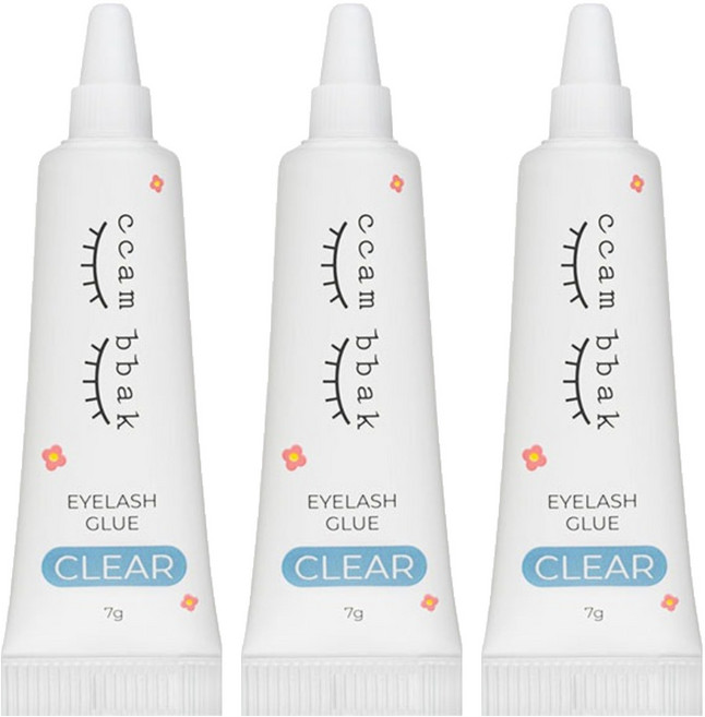 깜빡 글루 속눈썹 접착제 7g, 투명, 3개