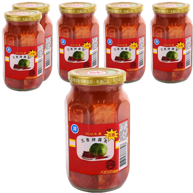 正昇 食品 五香辣乳, 460g, 6罐