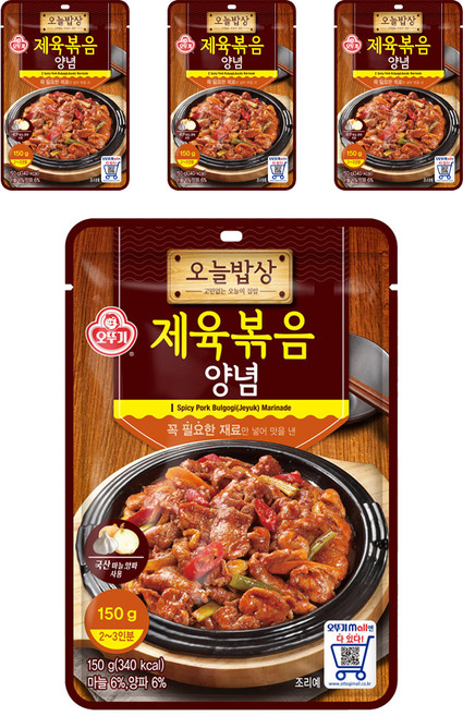 오뚜기 오늘밥상 제육볶음양념, 150g, 4개