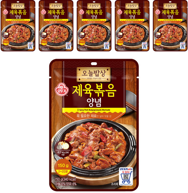 오뚜기 오늘밥상 제육볶음양념, 150g, 6개