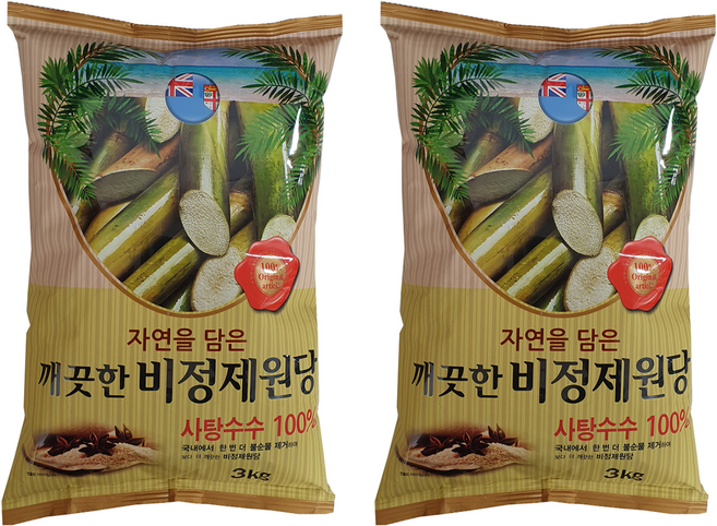 피비에스투 깨끗한 비정제원당, 3kg, 2개