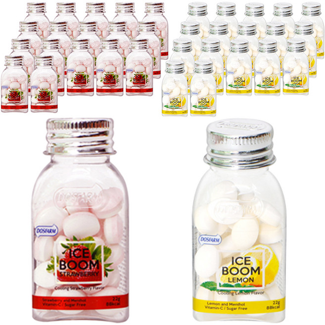 도스팜 아이스붐 딸기향 캔디 22g x 6p + 레몬향 캔디 22g x 6p 세트, 3세트
