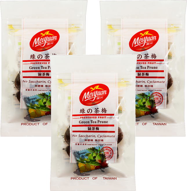美元蜜餞 綠の茶梅, 70g, 3包