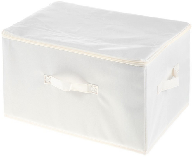 코멧 홈 베이직 모던 옥스포드 리빙박스 39L, 화이트, 1개