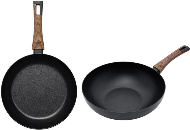 실바트 인덕션 까리노 IH 프라이팬 시리즈 2개, 블랙 + 브라운, 프라이팬 28cm + 궁중팬 30cm, 1세트
