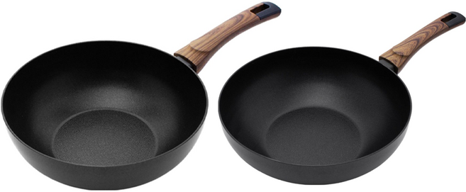 실바트 인덕션 까리노 IH 프라이팬 시리즈 2개, 블랙 + 브라운, 궁중팬 24cm + 궁중팬 28cm, 1세트