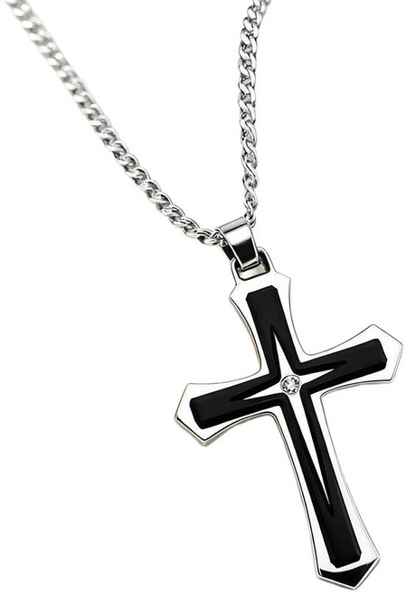 비아워게스트 남성용 십자가 펜던트 패션 목걸이