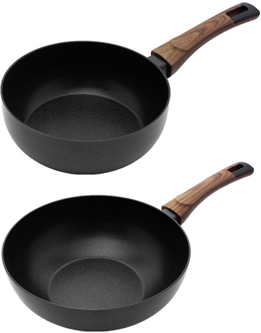 실바트 인덕션 까리노 IH 프라이팬 시리즈 2개, 블랙 + 브라운, 궁중팬 20cm + 궁중팬 26cm, 1세트