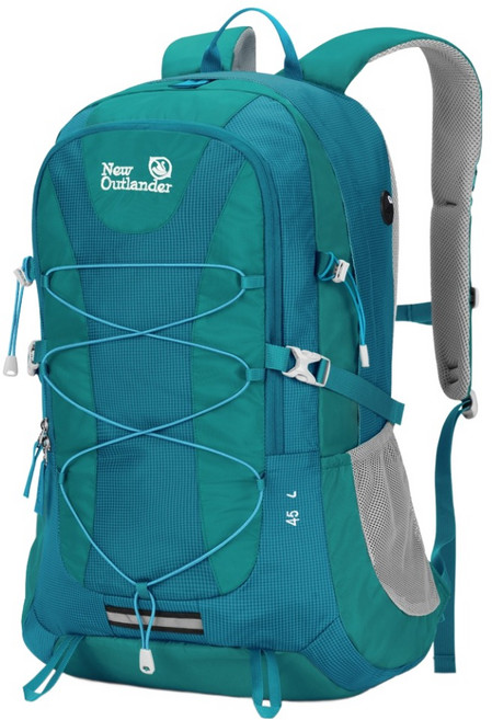 뉴아웃랜더 대용량 경량 볼트 등산배낭 45L, 블루그린