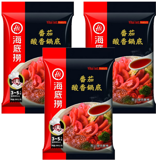 海底撈 酸香番茄鍋底, 200g, 3包