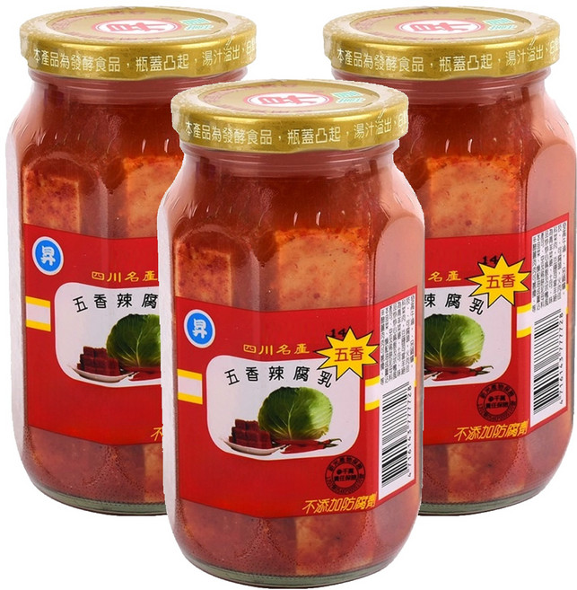 正昇 食品 五香辣乳, 460g, 3罐