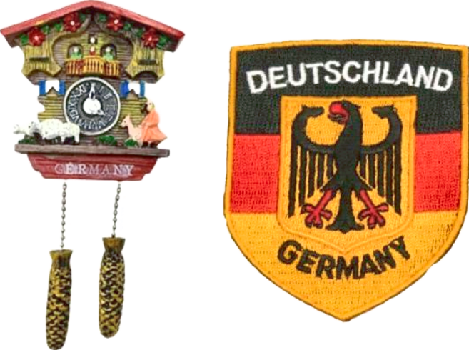 A-ONE 匯旺 德國牧羊咕咕鐘電箱裝飾 + 士氣徽章徽章 2件組, 多色