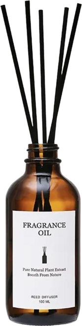 FRAGRANCE 法式精油茶色擴香瓶, 100ml, 1件, 青檸羅勒與柑橘