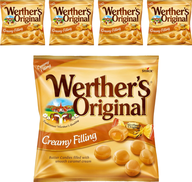 Werther's Original 道地的偉特 焦糖夾心鮮奶油糖, 80g, 5袋