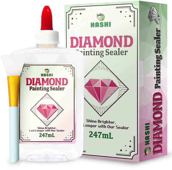 하시 보석십자수 대용량 유액 247ml + 실리콘브러시, 유광, 1세트