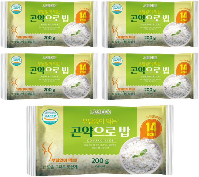 자연다움 곤약으로 밥, 200g, 5개
