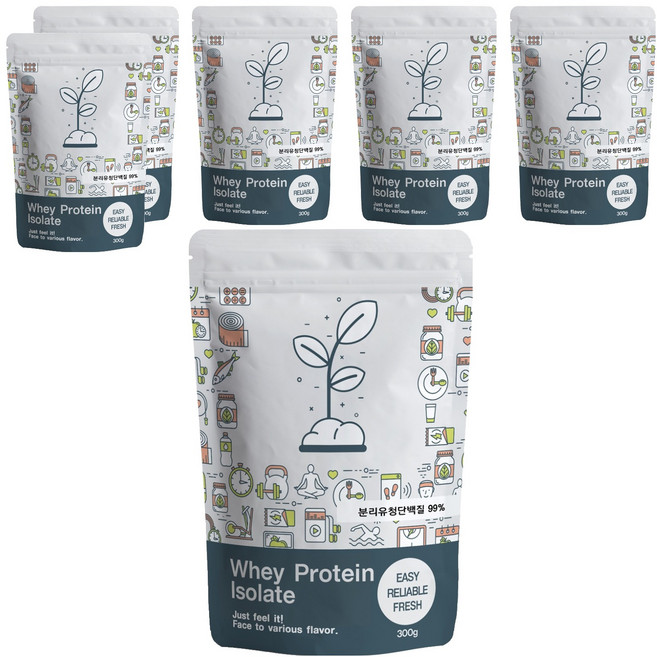 푸른빈 WPI 분리 유청단백 분말 가루, 300g, 6개