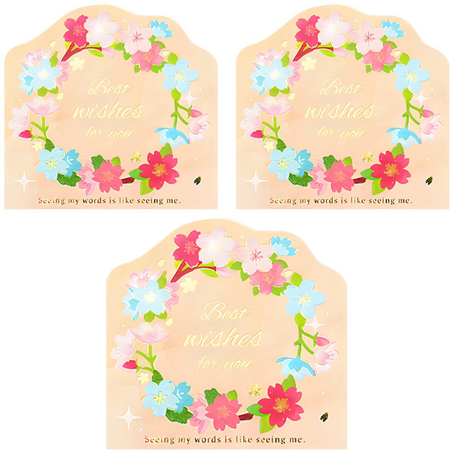 櫻樹下的祝福 萬用卡 花環錦簇 3組, 花環錦簇 多色