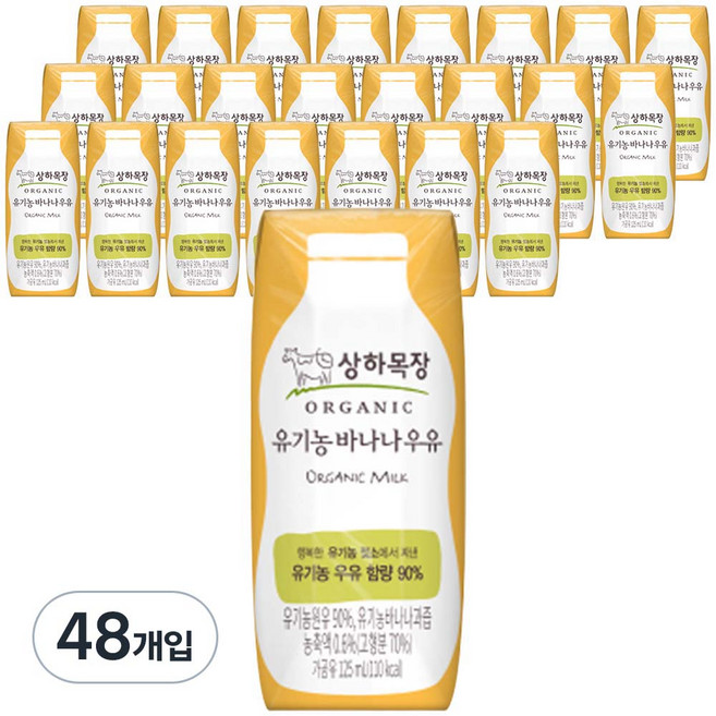 상하목장 유기농 멸균 바나나우유, 125ml, 48개
