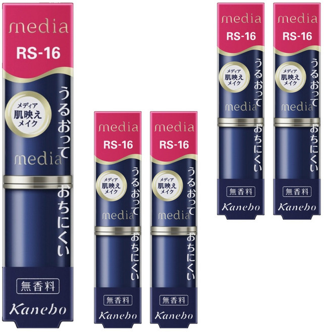 media 媚點 台灣公司貨 滋潤持久型唇膏, 5支, RS-16