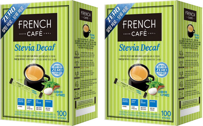 프렌치카페 카페믹스 스테비아 디카페인, 10.3g, 100개입, 2개