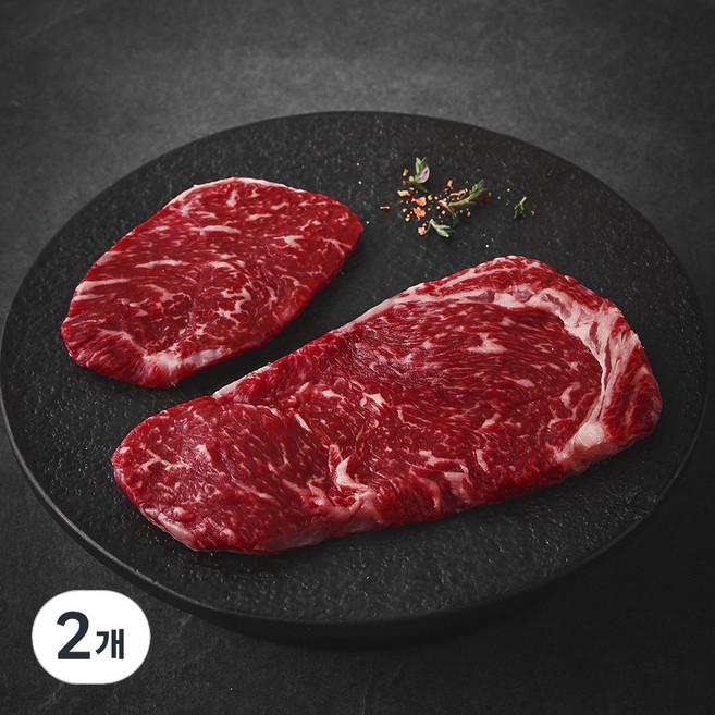 한우 1등급 숙성등심 구이용 (냉장), 200g, 2개
