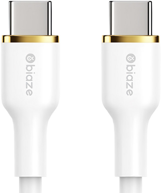 biaze 畢亞茲 PD60W Type-C-Type-C 液態矽膠快充傳輸線, 1.5m, 白色, 1條