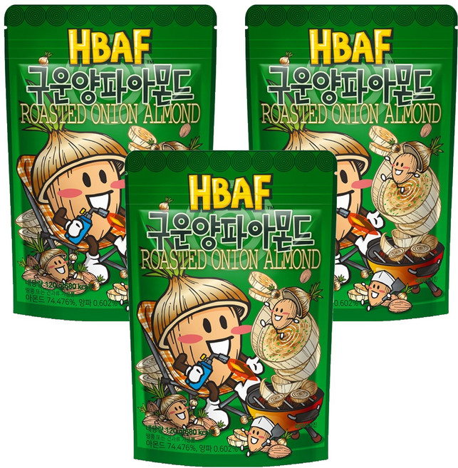 HBAF 杏仁果 烤洋蔥味, 120g, 3包