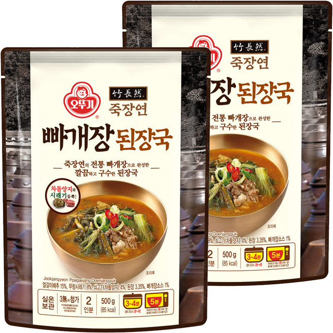 오뚜기 죽장연 빠개장 된장국, 2개, 500g