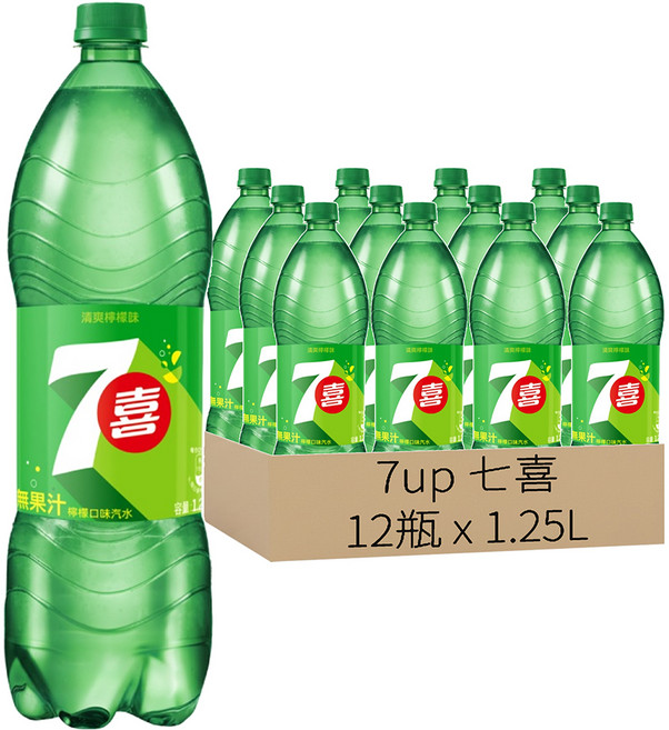7up 七喜 汽水, 1.25L, 12瓶