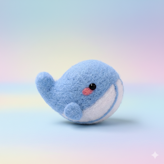 아트조이 DIY 양모펠트 키트, 1세트, 바다고래