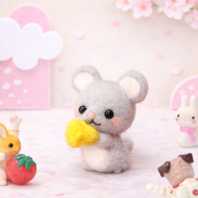 아트조이 DIY 양모펠트 키트, 1세트, 치즈마우스