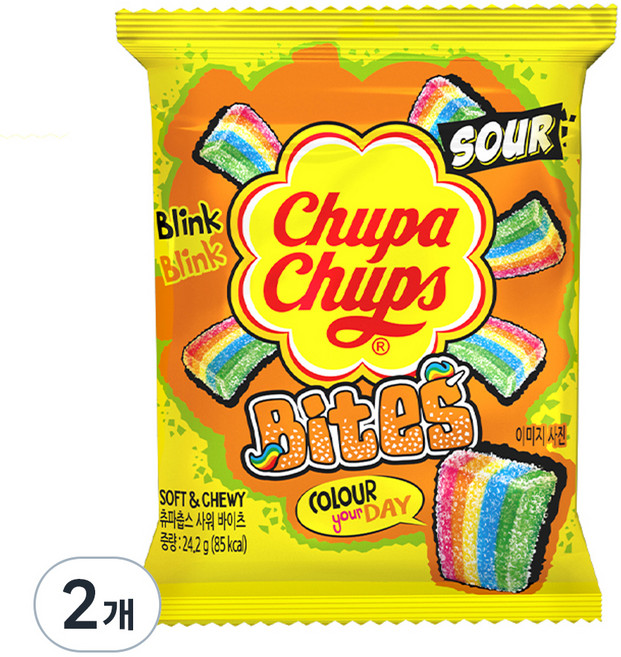 츄파춥스 사워바이츠 츄잉젤리, 242g, 2개