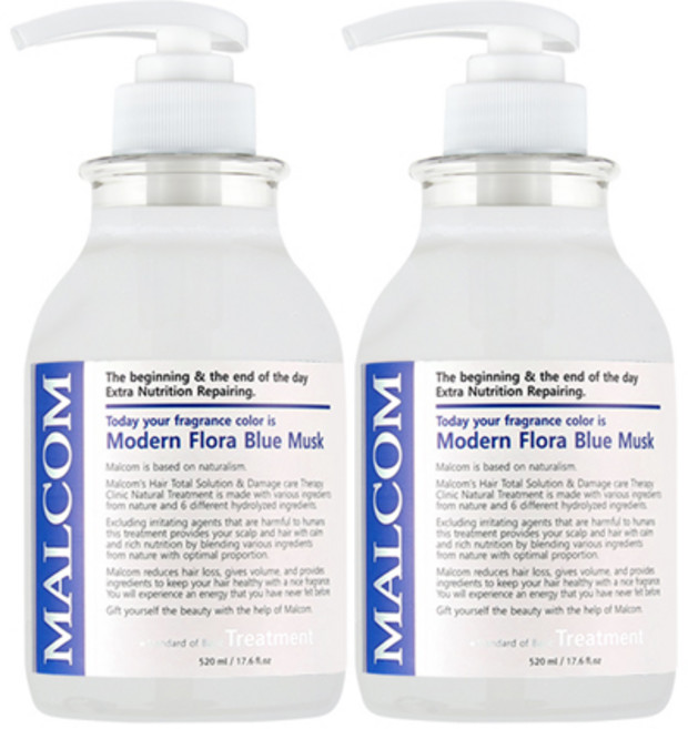 말콤 모던 플로라 블루머스크 헤어트리트먼트, 520ml, 2개