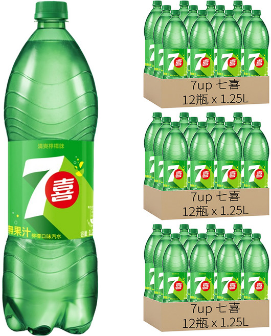 7up 七喜 汽水, 1.25L, 36瓶