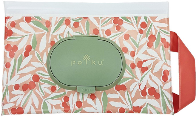 MARUSHIN 丸真 polku 創意濕紙巾套 含提把 + 蓋子, 漿果, 1個