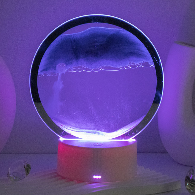 아트조이 LED 샌드아트 모래시계 무드등, 퍼플