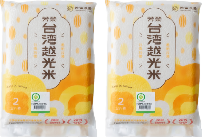 芳榮米廠 台灣越光米, 2kg, 2包, CNS一等